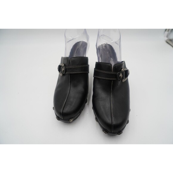 COLE HAAN Black Platform Silver Embellished Mule Slip-On Clog Size 9.5 - Picture 1 of 13